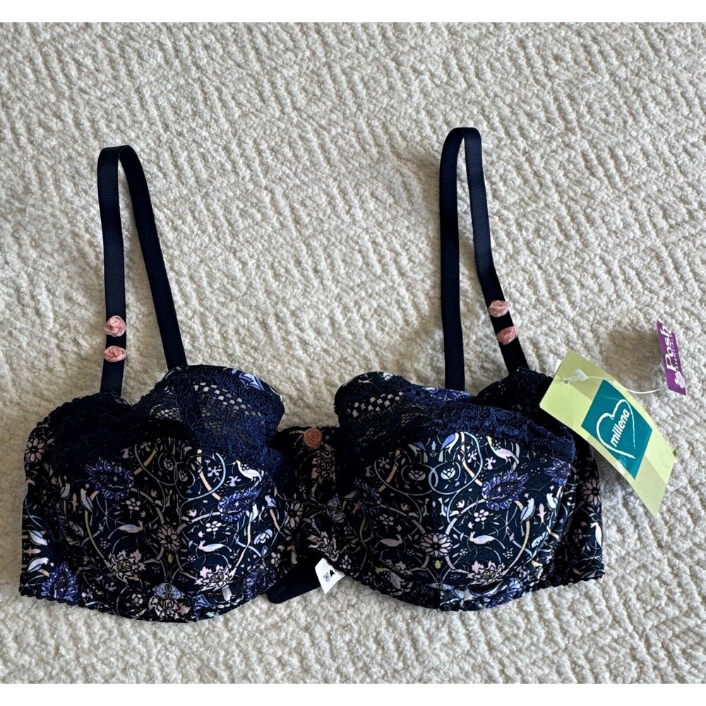 Millena Underwired Balconette Bra Floral Lace Multicolor 34C